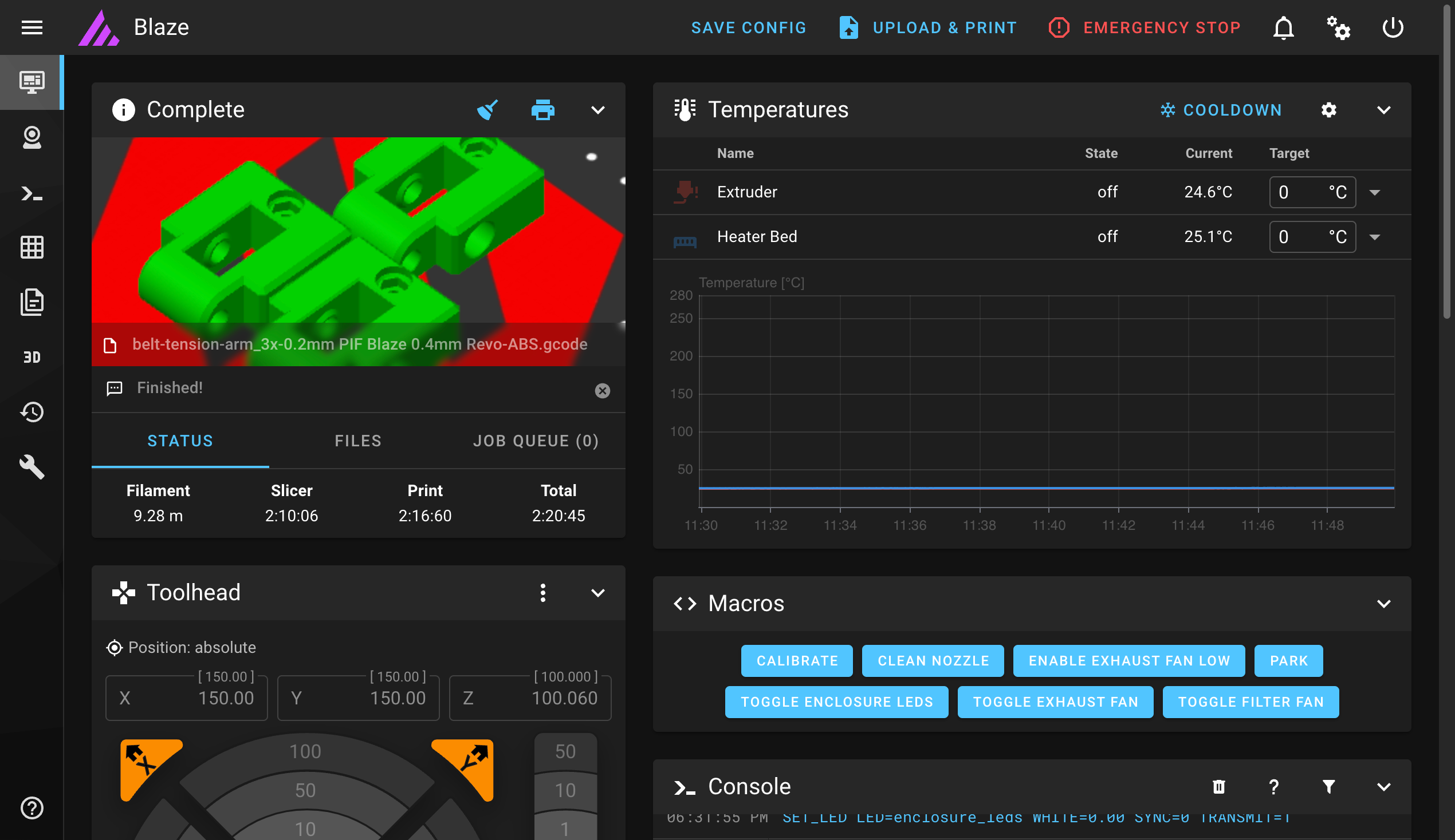 Klipper & Mainsail interface